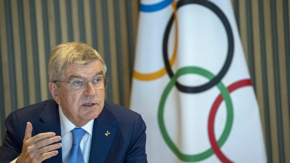 International Olympic Committee (IOC) President Thomas Bach attends the opening of the Executive Board meeting at the Olympic House in Lausanne, Switzerland, March 28, 2023. REUTERS/Denis Balibouse