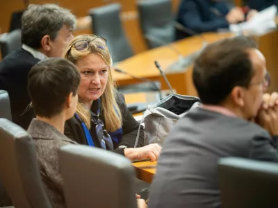 Ljubljana, DZ.Nadaljevanje redne seje DZ, na kateri so obravnavali letno porocilo varuha clovekovih pravic za leto 2023 ter predlog zakona o detektivski dejavnosti.Poslanka Svobode Lena Grgurevic.