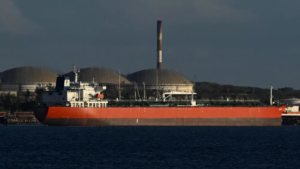 Cuban-flagged tanker Sandino docks at the Matanzas terminal, Matanzas, Cuba, February 10, 2026. REUTERS/Norlys Perez
