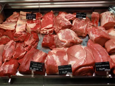 11.02.2026 - meso, mesar,tržnica, prodaja mesaFoto: Tomaž Skale