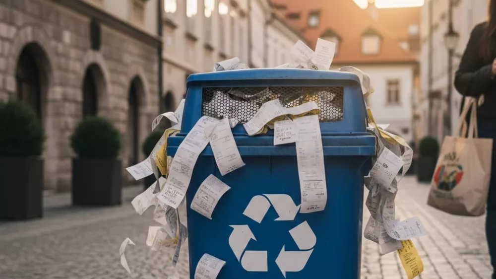Simbolična fotografija recikliranja računov