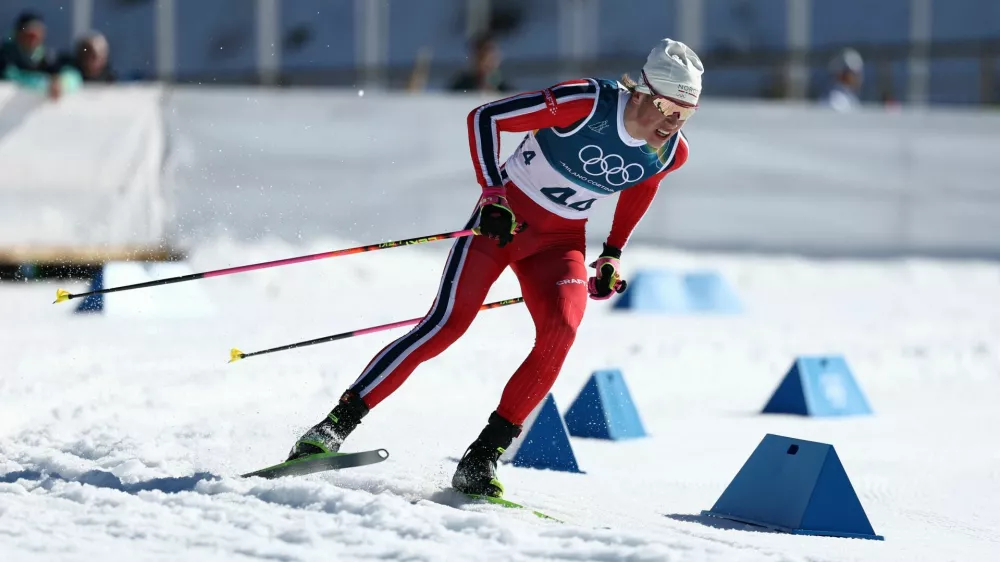 Milano Cortina 2026 Olympics - Cross-Country Skiing - Men's 10km Interval Start Free - Tesero Cross-Country Skiing Stadium, Lago, Italy - February 13, 2026. Johannes Hoesflot Klaebo of Norway in action REUTERS/Kacper Pempel