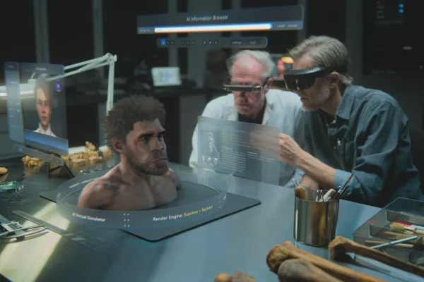 Simbolična slika raziskovanja neandertalcev s tehnologijo bodočnosti. / Foto: Istock