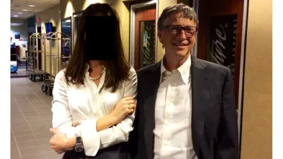 Bill Gates appears with a woman, who's identity has been obscured, in this image from the Epstein estate released by House Oversight Committee Democrats in Washington, D.C., U.S., on December 18, 2025. House Oversight Committee Democrats/Handout via REUTERS THIS IMAGE HAS BEEN SUPPLIED BY A THIRD PARTY. REDACTED AREA FROM SOURCE.