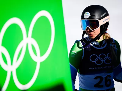 Italija, Cortina d'Ampezzo.Zimske olimpijske igre 2026.Alpsko smucanje, zenski slalom, druga voznja.Slovenska smucarka Ana Bucik Jogan.