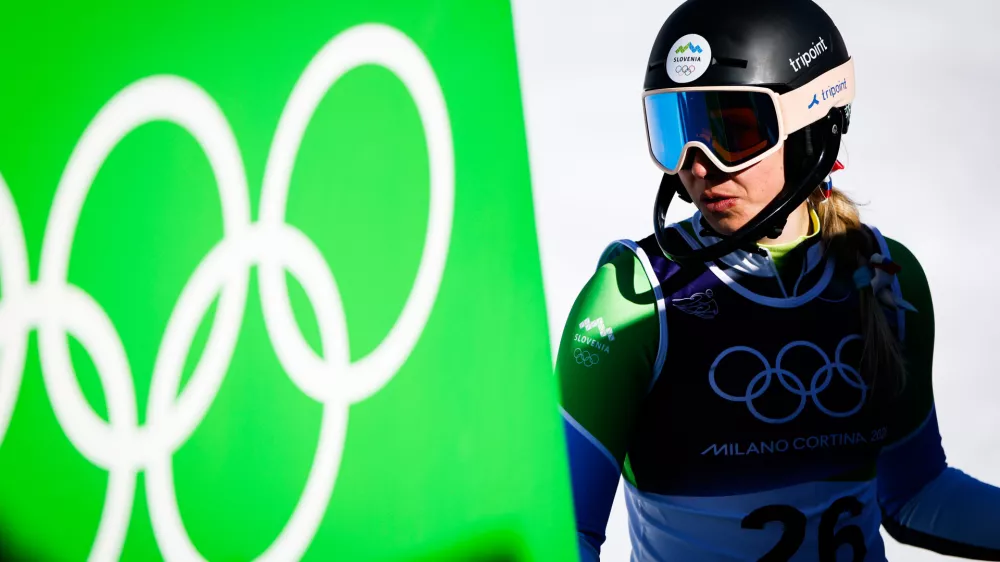 Italija, Cortina d'Ampezzo.Zimske olimpijske igre 2026.Alpsko smucanje, zenski slalom, druga voznja.Slovenska smucarka Ana Bucik Jogan.