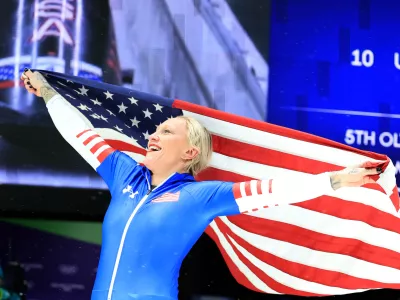 Italija, Cortina d'Ampezzo.Zimske olimpijske igre 2026.Bob, enosed, zenske.Ameriska tekmovalka Kaillie Armbruster Humphries.