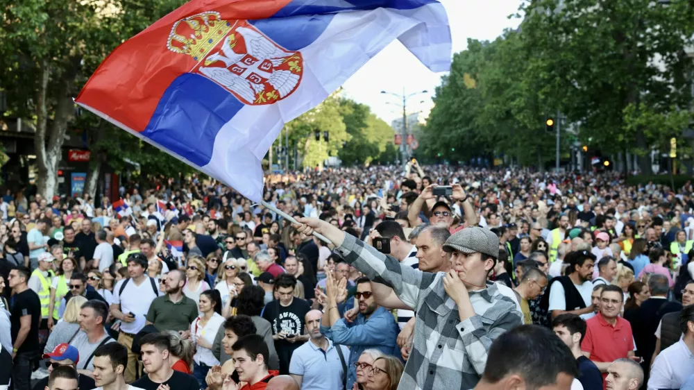 - 03.06.2023 &ndash; SRBIJA - Beograd - peti množični protest proti nasilju in korupcijski vladavini srbskega predsednika Aleksandra Vućića //FOTO: Jaka Gasar