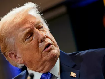 U.S. President Donald Trump speaks during a press briefing at the White House, following the Supreme Court's ruling that Trump had exceeded his authority when he imposed tariffs, in Washington, D.C., U.S., February 20, 2026. REUTERS/Elizabeth Frantz REFILE - CORRECTING MONTH