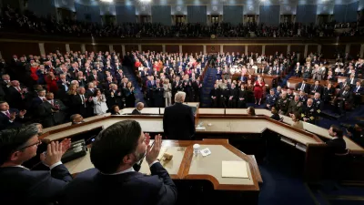 Members of the Congress give a standing ovation as U.S. President Donald Trump delivers the State of the Union address in the House Chamber of the U.S. Capitol in Washington, D.C., U.S., February 24, 2026. REUTERS/Jessica Koscielniak/Pool