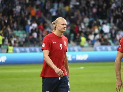 Erling Haaland- 24.09.2022 &ndash; nogomet &ndash; Slovenija: Norve&scaron;ka, evropska liga narodov, 5. krog - liga B, skupina 4: //FOTO: Nik Erik Neubauer