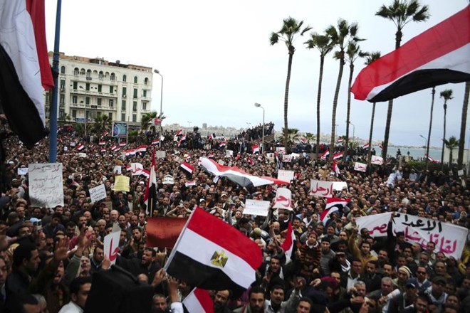 Ogromna množica protestnikov se je zbrala tudi v Aleksandriji.