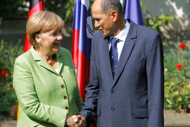 Angela Merkel in Janez Janša.