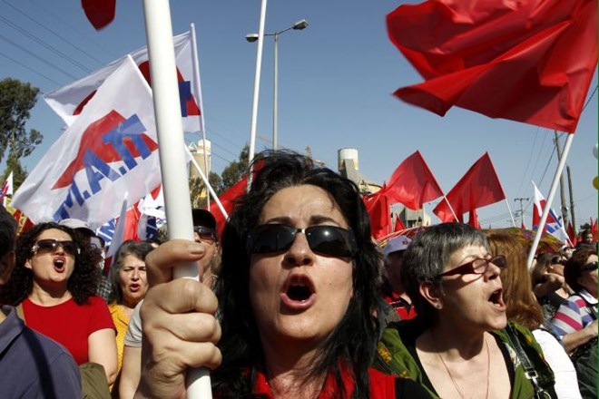 Foto: V Grčiji in Španiji množična zborovanja ob prazniku dela