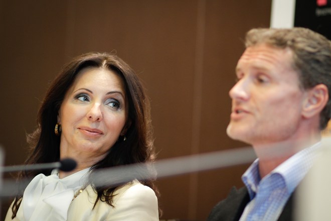 Generalna direktorica Microsofta Slovenija Biljana Weber in David Coulthard