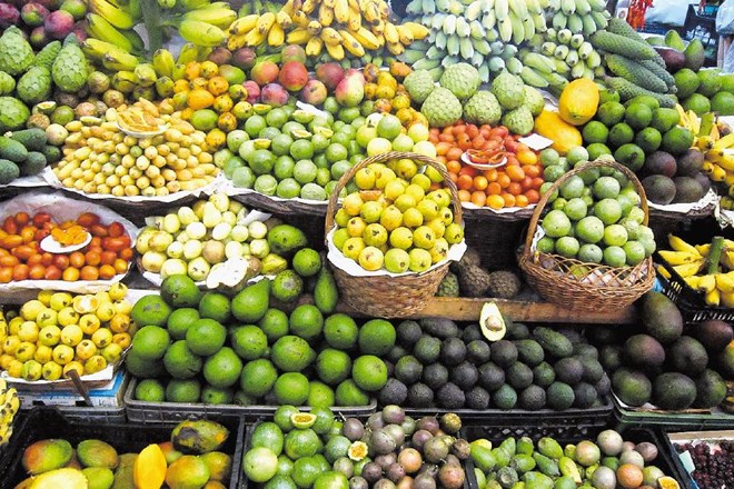 Tropsko sadje na tržnici  Funchalu