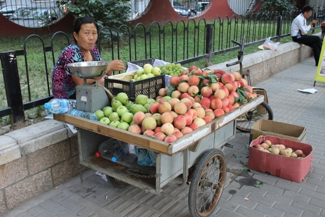 Prodajalci zelenjave in sadja so skorajda za vsakim vogalom. Na določeno mesto se pripeljejo z miniaturnim skladiščem na...