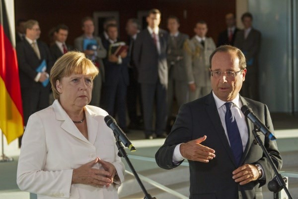 Nemška kanclerka Angela Merkel in francoski predsednik Francois Hollande.