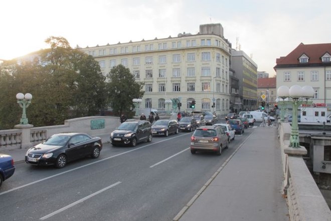 Prometni kolaps v središču Ljubljane