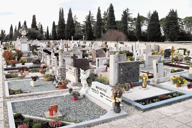 Pokopališče v Mirnu je postavljeno tik ob nekdanji meji med Slovenijo in Italijo. 