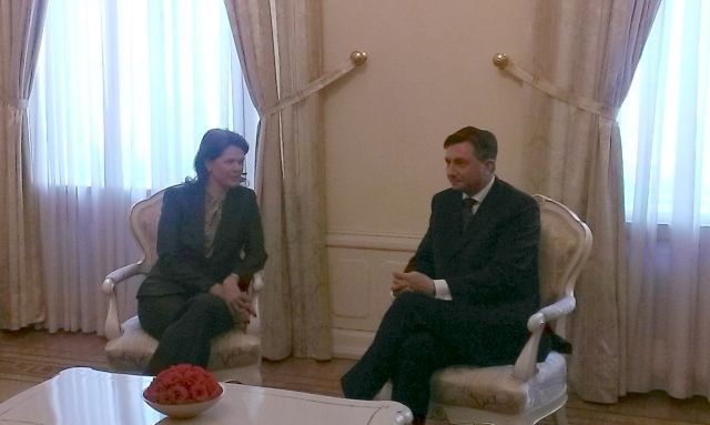 Predsednica vlade Alenka Bratušek in predsednik republike Borut Pahor. 