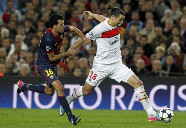 Zlatan Ibrahimović je bil proti nekdanjim soigralcem dobro razpoložen. (Foto: Reuters) 