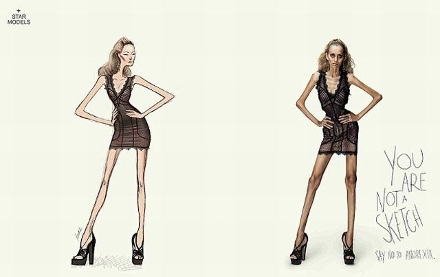 Foto: Modna agencija v boj proti anoreksiji z modnimi skicami naravnih velikosti