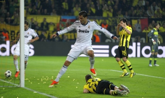 V 43. minuti je po napaki domačih Real izenačil, zadel je Ronaldo. (Foto: Reuters) 