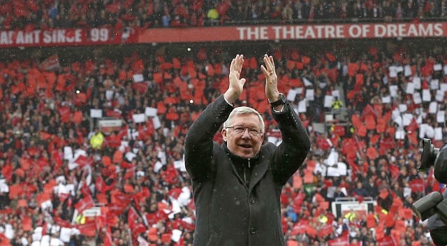Ferguson je še zadnjič vodil United na Old Traffordu. (Foto: Reuters) 