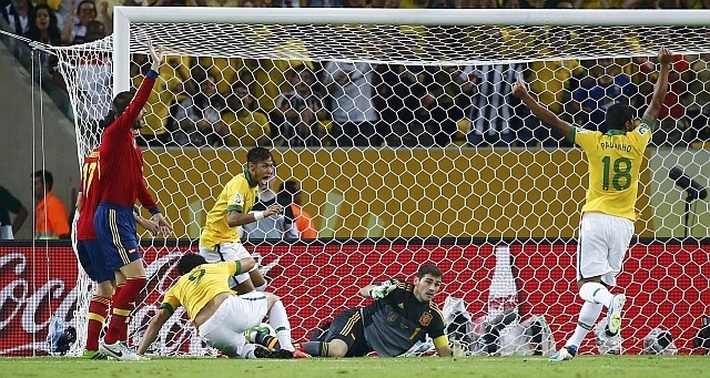 Brazilijo je že v drugi minuti v vodstvo popeljal Fred. (Foto: Reuters) 