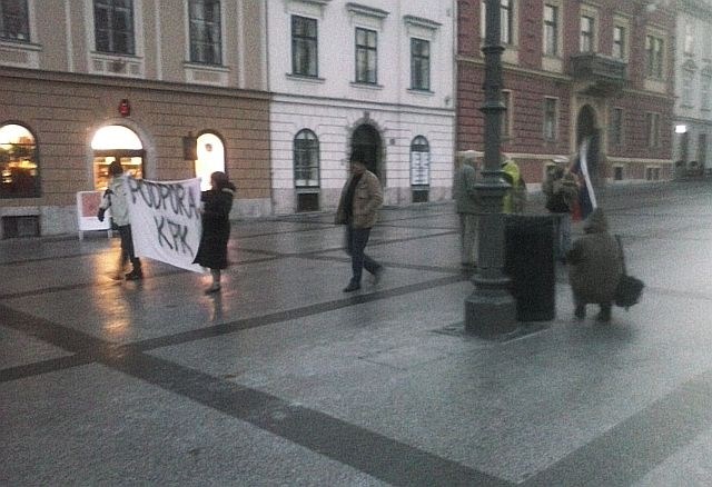 Protest v podporo KPK v Ljubljani. Foto: Peter Jenko 