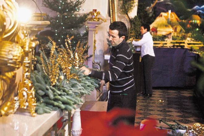 Za božično okrasitev oltarja cerkve sv. Petra v Rimu sta zaslužna slovenska florista, profesorja na Biotehniškem centru Naklo...