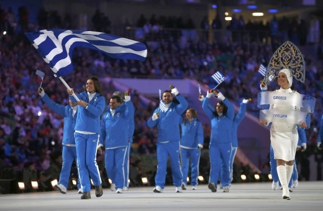 Kot prva se je, kot je že v navadi, predstavila grška reprezentanca. (Foto: Reuters) 