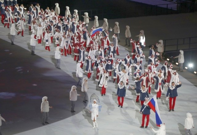 Kot zadnja se je predstavila domača, ruska reprezentanca. (Foto: Reuters) 