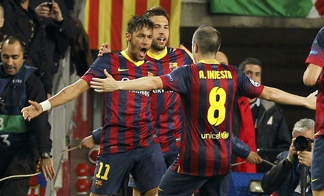 Neymar je z izenačenjem na 1:1 poskrbel za nekaj olajšanja na Camp Nouu. (Foto: Reuters) 
