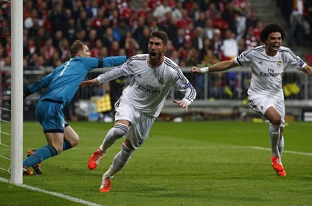 Sergio Ramos je v 16. minuti dosegel gol, ki so si ga Madridčani tako želeli. (Foto: Reuters) 