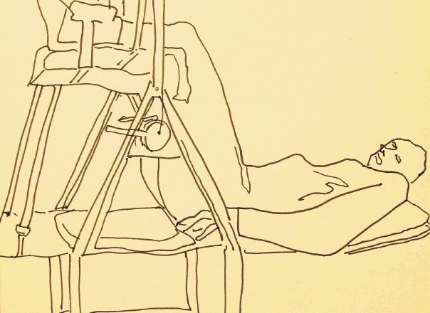 Avgust Černigoj: brez naslova, 1978, flomaster na papirju (original hrani Galerija Avgusta Černigoja v Kobilarni Lipica). 