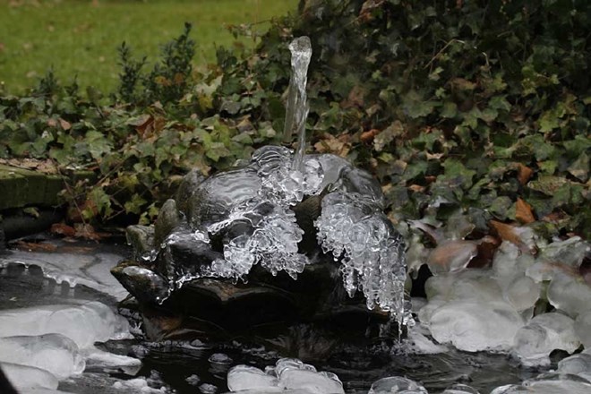 Zaščitite vrtne ribnike, fontane in okrasne elemente pred zimsko zmrzaljo  