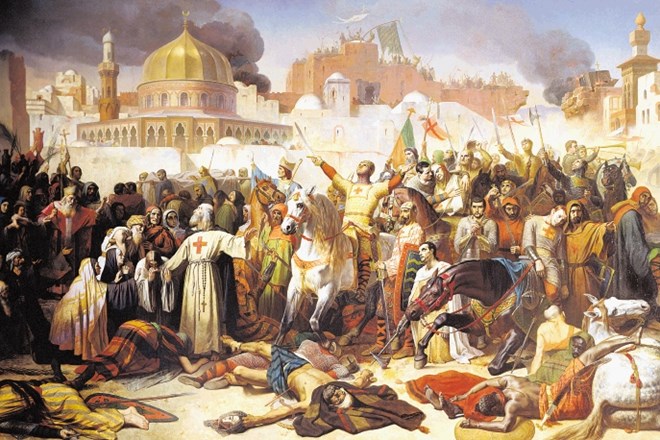 Slika Zavzetje Jeruzalema, ki jo je leta 1847 ustvaril francoski slikar Emile Signol, ponazarja trenutek, ko je frankovska...
