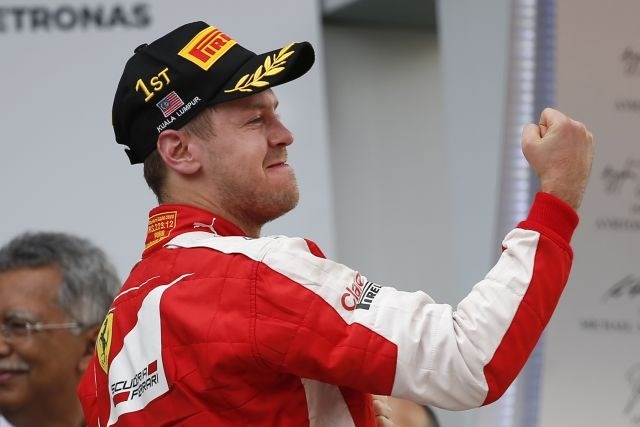 Sebastian Vettel: Super je zmagati s Ferrarijem že na drugi dirki. 