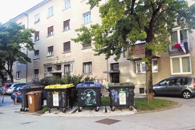 V nekaterih blokih smetnjakov ne morejo postaviti nikamor drugam kot na ulico. 