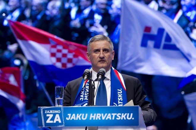 Predsednik desne Domoljubne koalicije okoli HDZ Tomislav Karamarko na predvolilnem zborovanju 