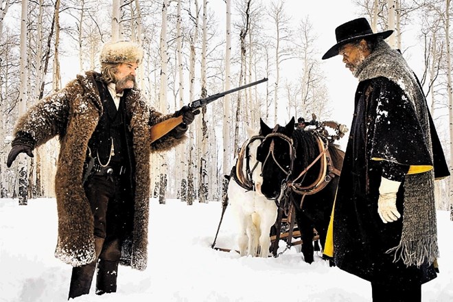 Kurt Russell in Samuel L. Jackson v Tarantinovem vesternu Podlih osem 