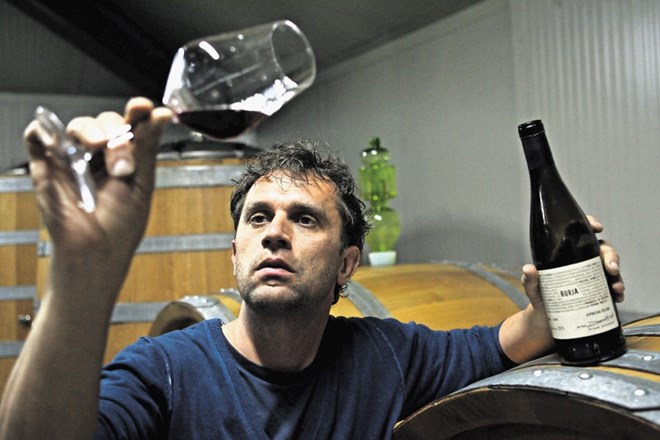 Primož Lavrenčič, ki vino prideluje pod blagovno znamko Burja, pravi, da bomo  pri rdečih vinih vedno dva koraka za...