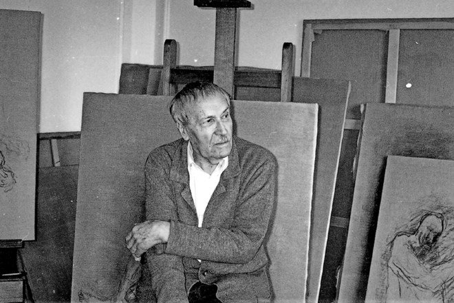 Zoran Mušič v svojem ateljeju