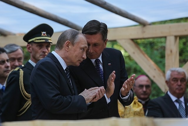 Vladimir Putin in Borut Pahor (Foto: Luka Cjuha)