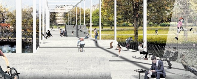 Arhitekturna zasnova novega mostu čez Ljubljanico pri Štepanjskem naselju