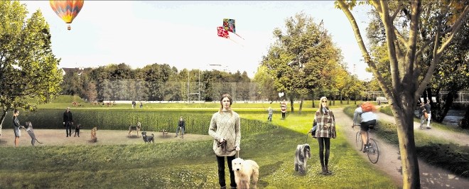 Načrti razkrivajo, da bodo v parku uredili tudi površine za pse.