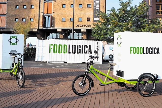 Električni tricikli za razvoz zdrave hrane v Amsterdamu