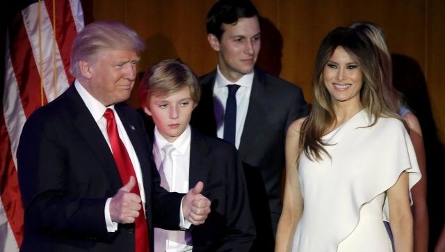 Novi ameriški predsednik Donald Trump, sin Barron in prva dama ZDA Melania Trump. (Foto: AP)